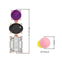 Three-Stone Dangle Earrings