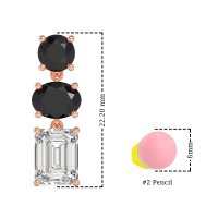 Three-Stone Dangle Earrings