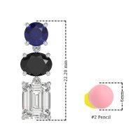 Three-Stone Dangle Earrings