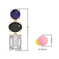 Three-Stone Dangle Earrings