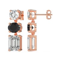 Three-Stone Dangle Earrings