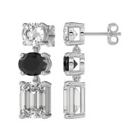 Three-Stone Dangle Earrings