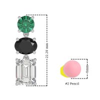 Three-Stone Dangle Earrings