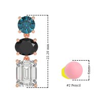 Three-Stone Dangle Earrings