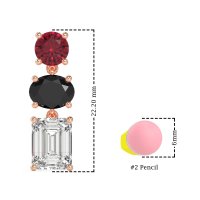 Three-Stone Dangle Earrings