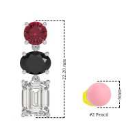 Three-Stone Dangle Earrings