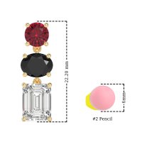 Three-Stone Dangle Earrings