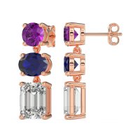 Three-Stone Dangle Earrings