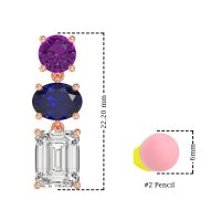 Three-Stone Dangle Earrings