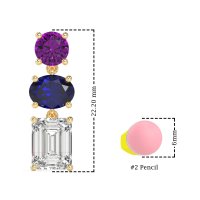 Three-Stone Dangle Earrings