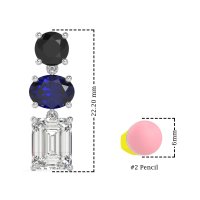 Three-Stone Dangle Earrings