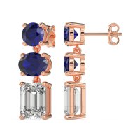 Three-Stone Dangle Earrings