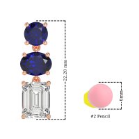 Three-Stone Dangle Earrings
