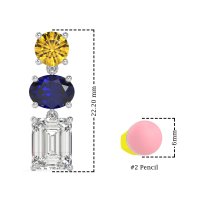 Three-Stone Dangle Earrings