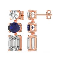 Three-Stone Dangle Earrings