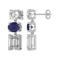 Three-Stone Dangle Earrings