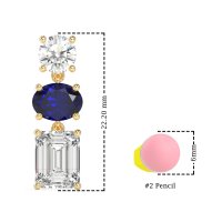 Three-Stone Dangle Earrings