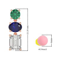 Three-Stone Dangle Earrings