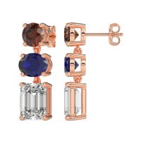 Three-Stone Dangle Earrings