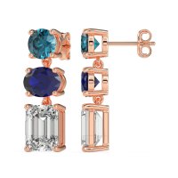 Three-Stone Dangle Earrings