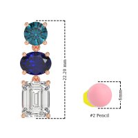 Three-Stone Dangle Earrings