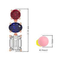 Three-Stone Dangle Earrings