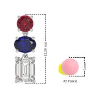 Three-Stone Dangle Earrings