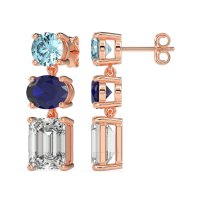 Three-Stone Dangle Earrings
