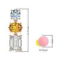 Three-Stone Dangle Earrings