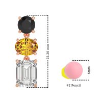 Three-Stone Dangle Earrings