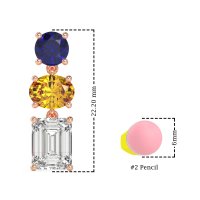 Three-Stone Dangle Earrings