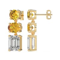 Three-Stone Dangle Earrings