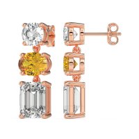 Three-Stone Dangle Earrings