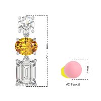 Three-Stone Dangle Earrings
