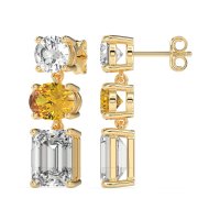 Three-Stone Dangle Earrings