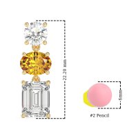 Three-Stone Dangle Earrings