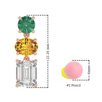 Three-Stone Dangle Earrings