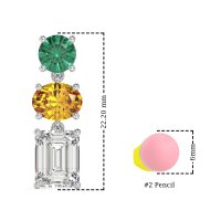 Three-Stone Dangle Earrings