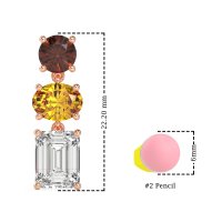 Three-Stone Dangle Earrings