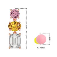 Three-Stone Dangle Earrings