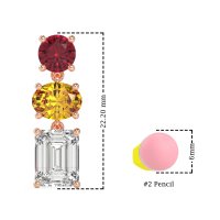 Three-Stone Dangle Earrings