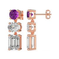 Three-Stone Dangle Earrings