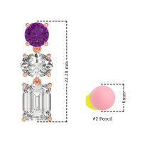 Three-Stone Dangle Earrings