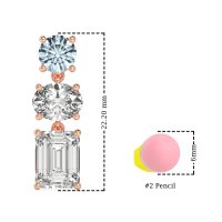 Three-Stone Dangle Earrings