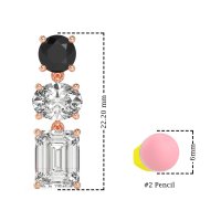 Three-Stone Dangle Earrings