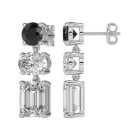 Three-Stone Dangle Earrings