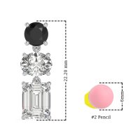Three-Stone Dangle Earrings