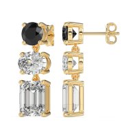 Three-Stone Dangle Earrings