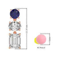 Three-Stone Dangle Earrings