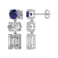 Three-Stone Dangle Earrings